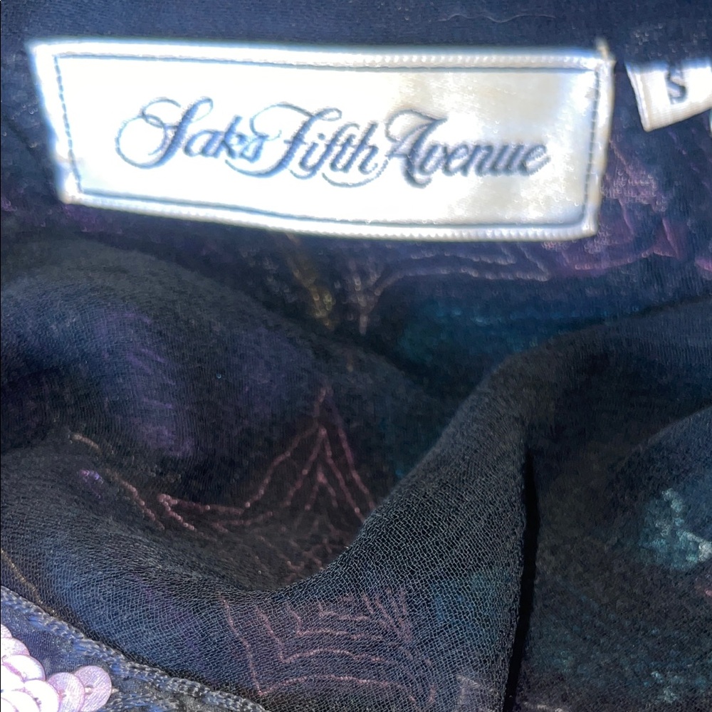 Vintage Saks Fifth Avenue Multicolor Psychedelic Sequin Top // Eclectic Handmade - Picture 6 of 7